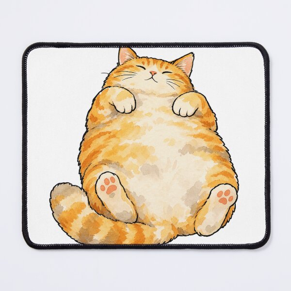 Item preview, Chubby Orange Cat Sleeping on Its Back Watercolor designed and sold by Jessie's Palette.
