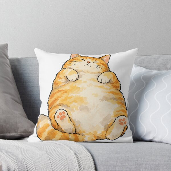 Item preview, Chubby Orange Cat Sleeping on Its Back Watercolor designed and sold by Jessie's Palette.