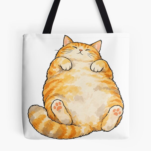 Item preview, Chubby Orange Cat Sleeping on Its Back Watercolor designed and sold by Jessie's Palette.