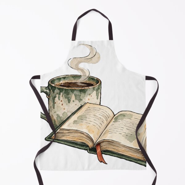 Item preview, Vintage Books and Steaming Coffee Mug Watercolor designed and sold by Jessie's Palette.