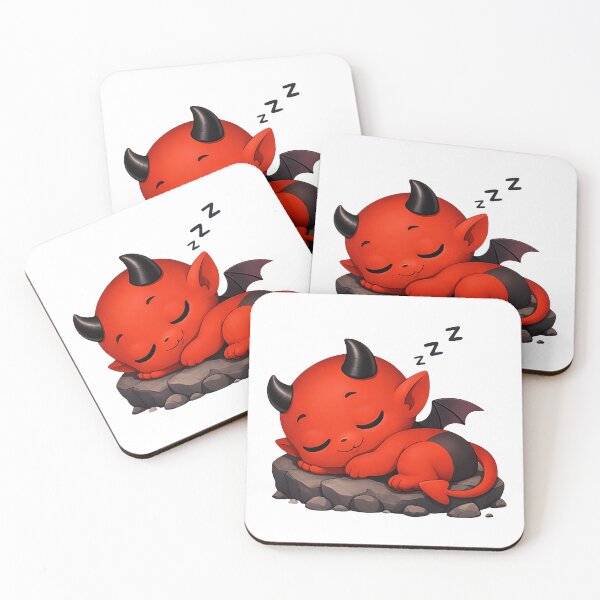 Item preview, Sleeping Red Baby Devil on Rocks Shapes Mania designed and sold by Shapes-Mania.