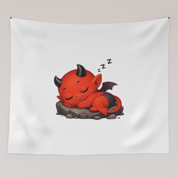 Item preview, Sleeping Red Baby Devil on Rocks Shapes Mania designed and sold by Shapes-Mania.