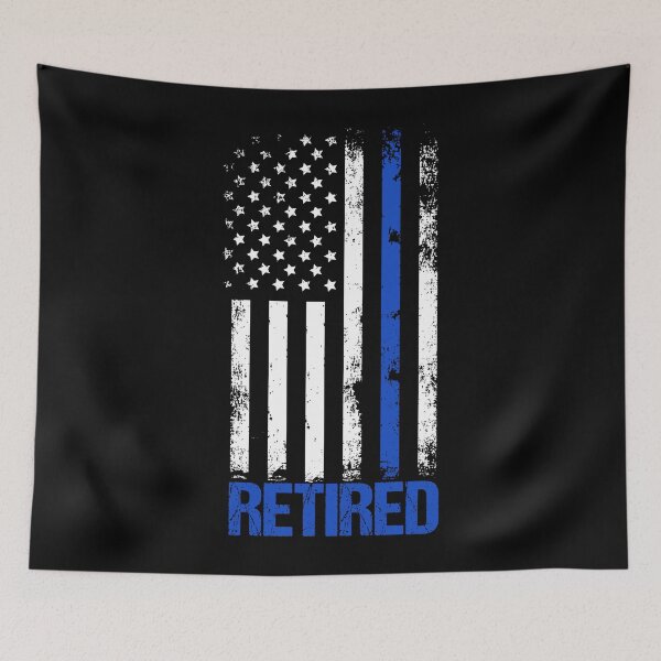 Item preview, Retired Police Thin Blue Line Flag Graphic designed and sold by ZWITABLDIYA.