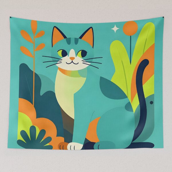 Item preview, Big Blue Cat designed and sold by The Mad Tea Party.