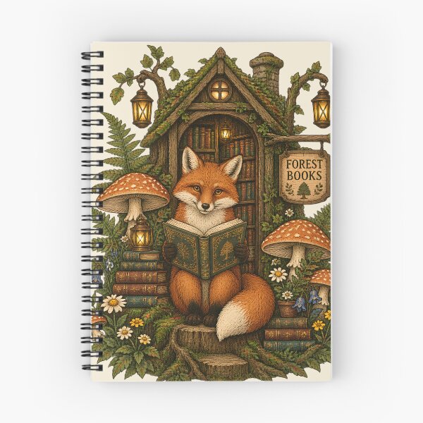 Item preview, Woodland Fox Bookworm – Enchanted Forest Library designed and sold by Origamoart.