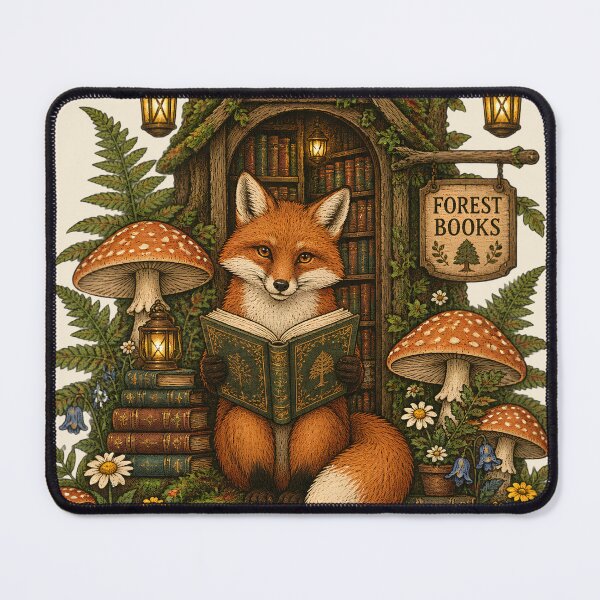 Item preview, Woodland Fox Bookworm – Enchanted Forest Library designed and sold by Origamoart.