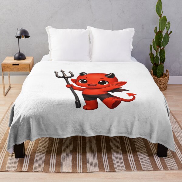 Item preview, Cheerful Red Baby Devil with Trident Shapes Mania designed and sold by Shapes-Mania.
