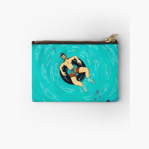 Item preview, Man Relaxing in Lake with Snake: Summer Lake Life Silhouette and Dragonfly Nature Art Poster designed and sold by benja-08.