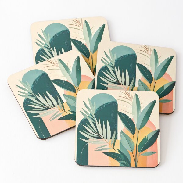 Item preview, Boho Terracotta Geometric Leaf Relief designed and sold by Vicky Brago-Mitchell®.