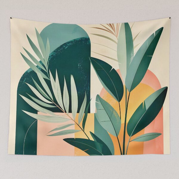 Item preview, Boho Terracotta Geometric Leaf Relief designed and sold by Vicky Brago-Mitchell®.