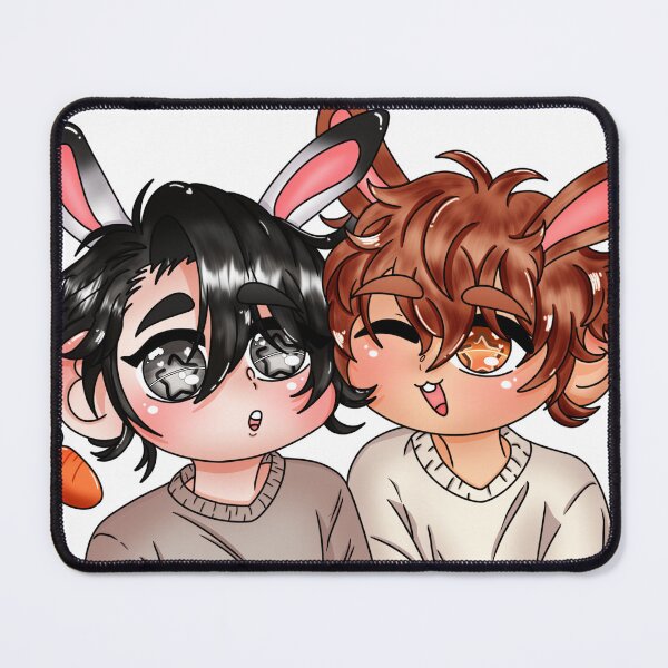 Item preview, Cute Chibi Bunny Boys Touching Cheeks Fanart designed and sold by Wolfy’s Chibi Corner.