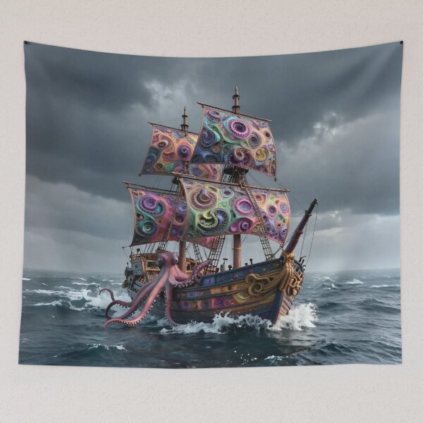 Item preview, Octopoid Galleon at Sea designed and sold by KingsArtworx 2.