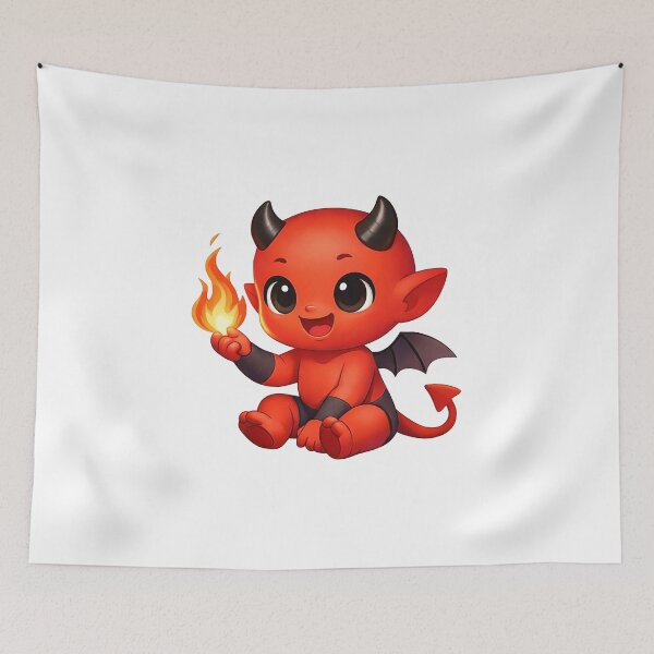 Item preview, Cute Baby Devil with Fire Shapes Mania designed and sold by Shapes-Mania.