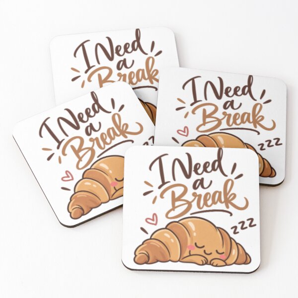 Item preview, I Need a Break – Cute Sleeping Croissant designed and sold by SimsimahLaughs.