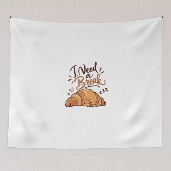 Item preview, I Need a Break – Cute Sleeping Croissant designed and sold by SimsimahLaughs.