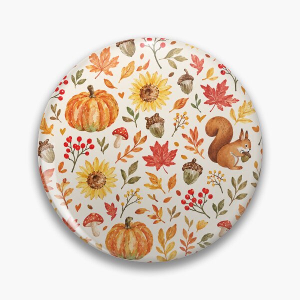 Item preview, Cozy Autumn Watercolor Pumpkin Squirrel Pattern designed and sold by Sondosyazanart.