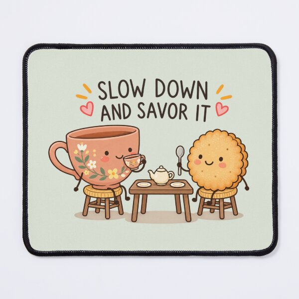 Item preview, Slow Down and Savor It | Cozy Tea Time Art designed and sold by MrDev.