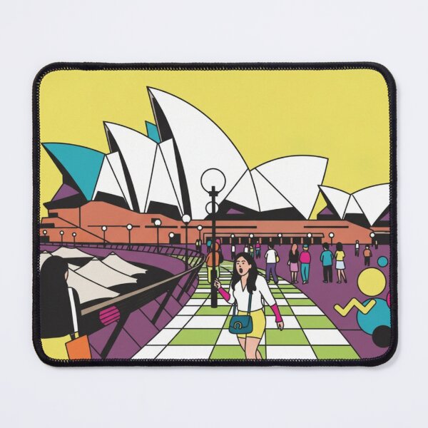 Item preview, Sydney Opera House Pop Art Illustration – Vibrant Colorful Travel Cityscape designed and sold by EllDAV777.