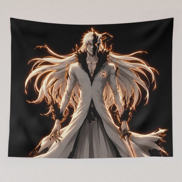 Item preview, Dark Fantasy White Haired Warrior – Divine Flame Anime Warrior designed and sold by Dyan4.