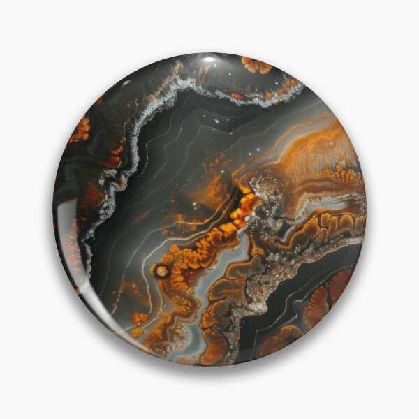 Item preview, Abstract Black and Copper Geode – Agate Resin Art designed and sold by LunarRavenWolf.