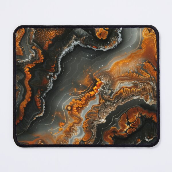Item preview, Abstract Black and Copper Geode – Agate Resin Art designed and sold by LunarRavenWolf.