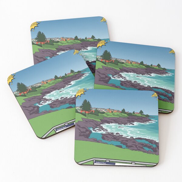 Item preview, Kiama NSW Australia the Blowhole Retro Lamdscape designed and sold by EllDAV777.