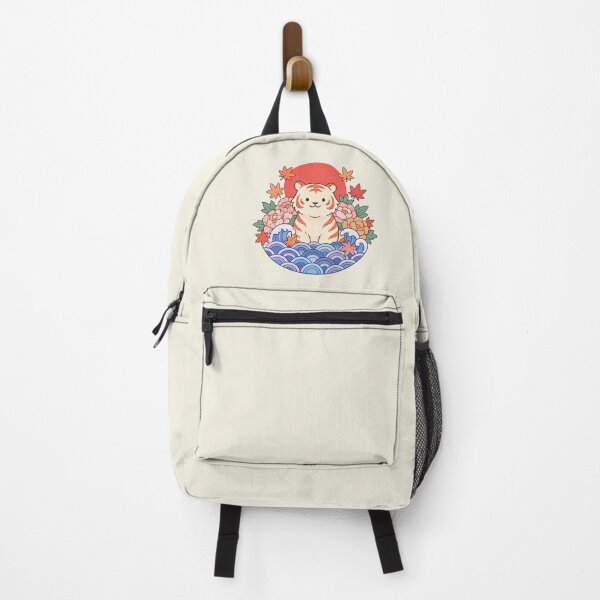 Item preview, Kawaii Japanese Tiger | Waves Peonies & Maple Leaf Art designed and sold by MrDev.