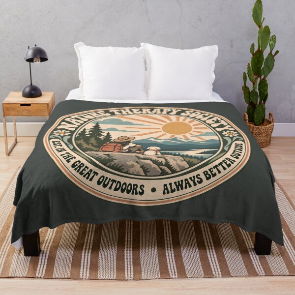 Item preview, Nature Therapy Society – Vintage Hiking Dog Buddy Adventure Badge designed and sold by NomadIdeasCo.