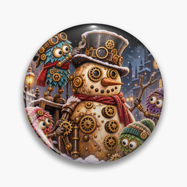 Item preview, Clanky, the Snowman, Steampunk Winter Art designed and sold by TheThinglings.