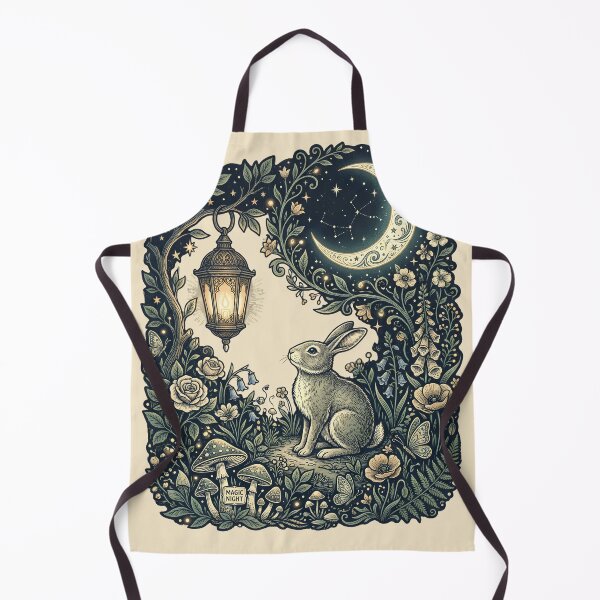 Item preview, Moonlit Woodland Rabbit – Vintage Magical Night Forest Design designed and sold by Origamoart.
