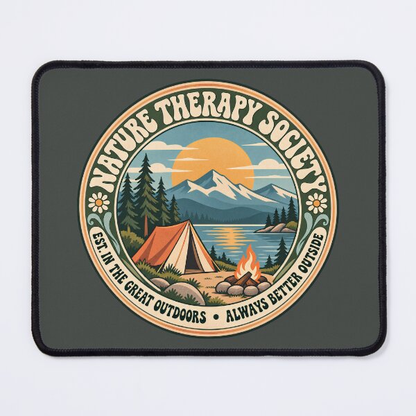 Item preview, Nature Therapy Society – Vintage Hippie Camping Badge designed and sold by NomadIdeasCo.