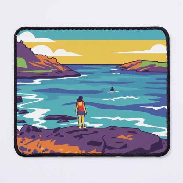 Item preview, Bushrangers Bay Shellharbour NSW Australia Retro Landscape designed and sold by EllDAV777.