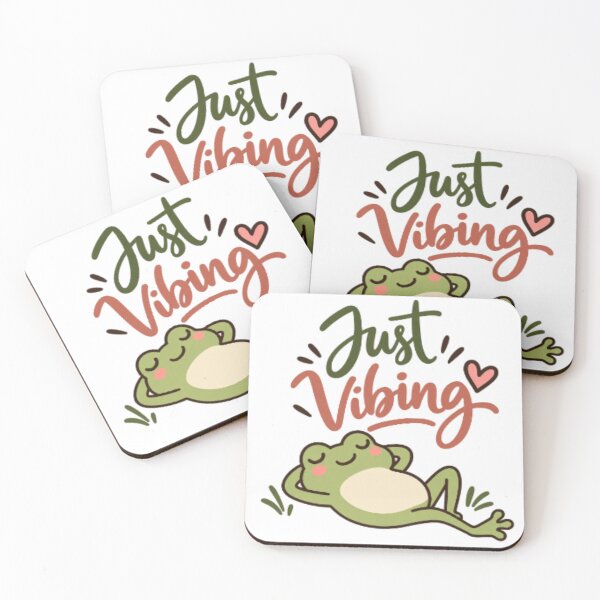 Item preview, Just Vibing – Cute Relaxing Frog Design designed and sold by SimsimahLaughs.