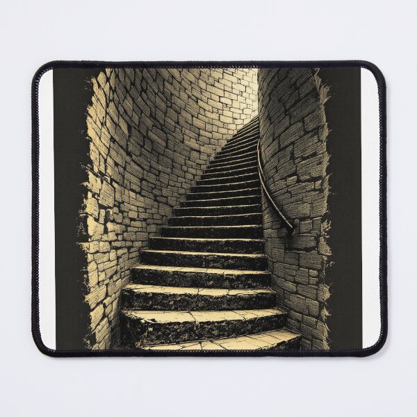 Item preview, Spiral Stone Stair Vintage Engraving, Gothic Art designed and sold by GildedFolio.