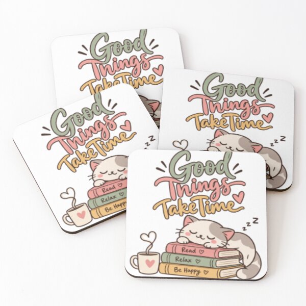 Item preview, Good Things Take Time – Cute Sleeping Cat Design designed and sold by SimsimahLaughs.