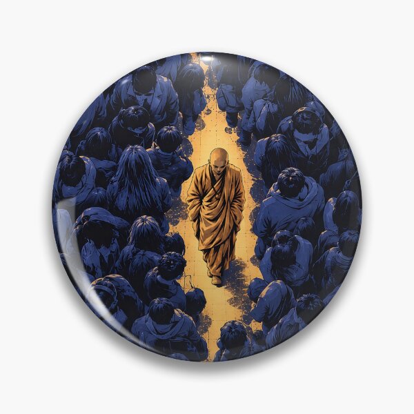 Item preview, Alone Among the Many — Spiritual Monk Crowd Artwork designed and sold by SacredLensV.