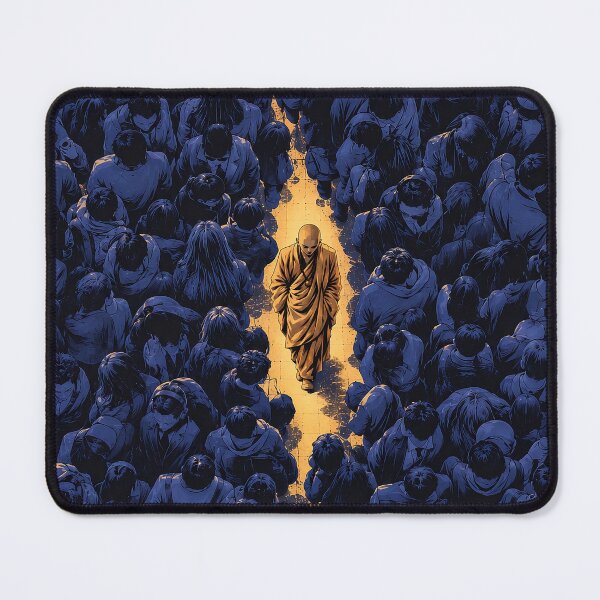 Item preview, Alone Among the Many — Spiritual Monk Crowd Artwork designed and sold by SacredLensV.