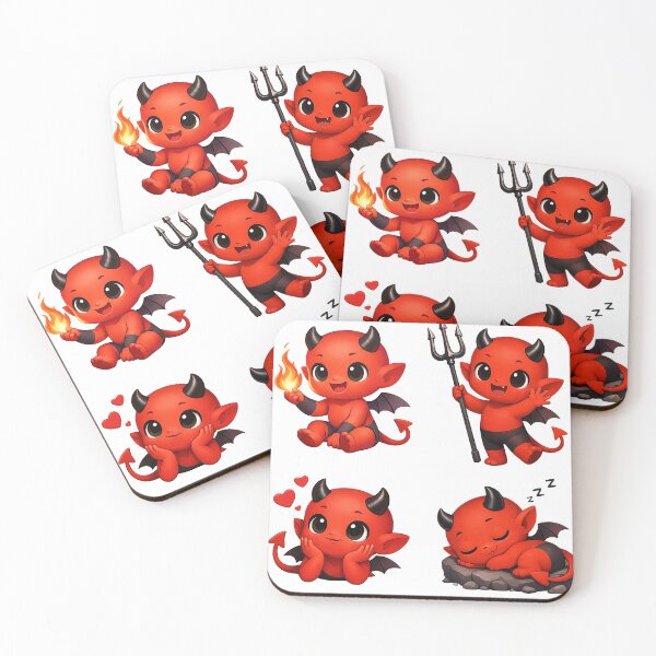 Item preview, Cute Red Baby Devil Character Set Shapes Mania designed and sold by Shapes-Mania.