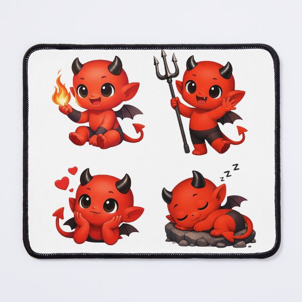Item preview, Cute Red Baby Devil Character Set Shapes Mania designed and sold by Shapes-Mania.