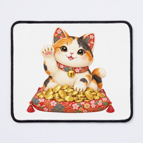 Item preview, Lucky Beckoning Cat Maneki Neko - Japanese Good Fortune Wealth Art designed and sold by japan-picto.