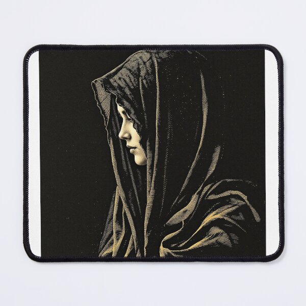 Item preview, Veiled Lady Vintage Engraving, Victorian Mourning designed and sold by GildedFolio.