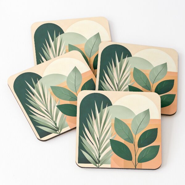 Item preview, Boho Terracotta Geometric Leaf Relief designed and sold by Vicky Brago-Mitchell®.