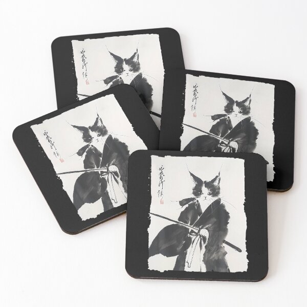 Item preview, Samurai Cat Vintage Ukiyo-E Warrior Art Graphic Cat Art designed and sold by serialcarachts.