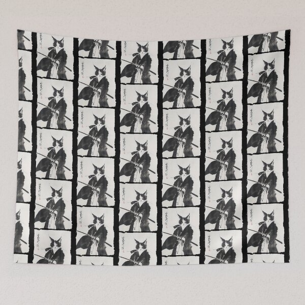 Item preview, Samurai Cat Vintage Ukiyo-E Warrior Art Graphic Cat Art designed and sold by serialcarachts.