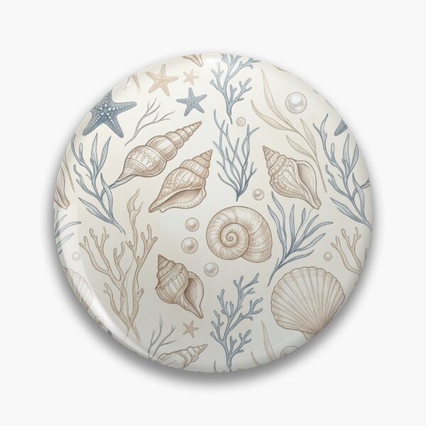 Item preview, Elegant Luxury Coastal Seashells Pearls Seamless Pattern designed and sold by ShivCraftStudio.