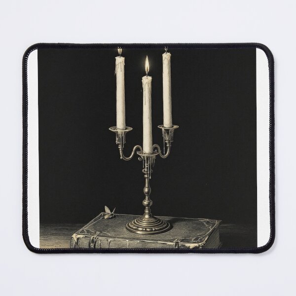 Item preview, Candelabra on Old Book Vintage Engraving, Gothic Art designed and sold by GildedFolio.