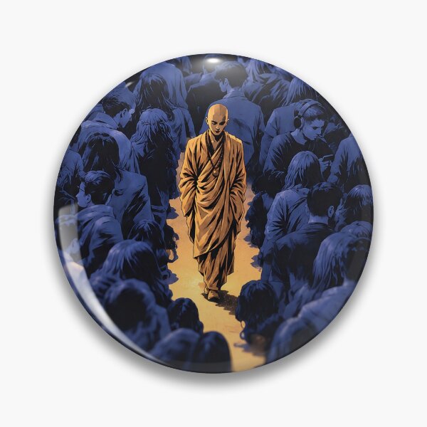 Item preview, Stillness at a Distance — Overhead Monk Crowd Art designed and sold by SacredLensV.