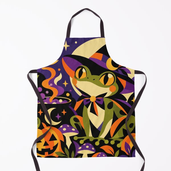 Item preview, Retro Halloween Witch Frog Moon Art designed and sold by ArtByBoya.
