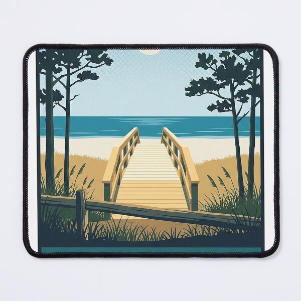 Item preview, Honeymoon Island Beach Boardwalk Midday Vintage Poster Sticker designed and sold by DetourDgn.