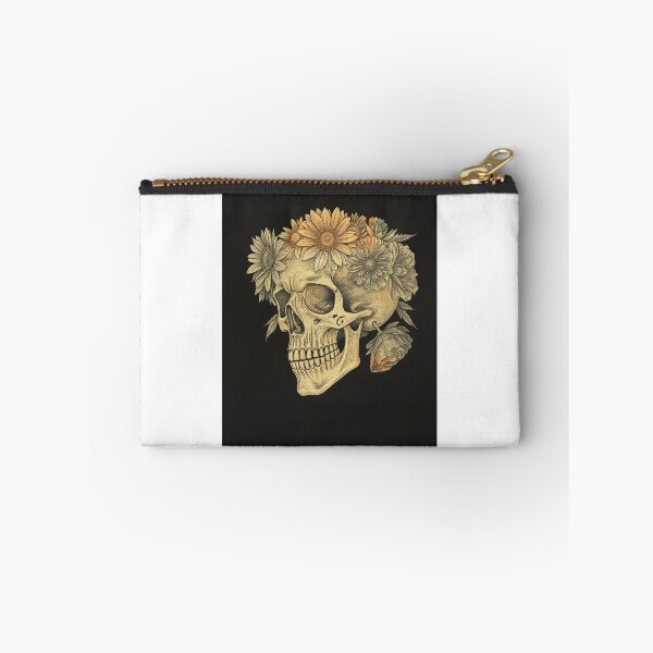 Item preview, Marigold Skull Day of the Dead Vintage Engraving designed and sold by GildedFolio.